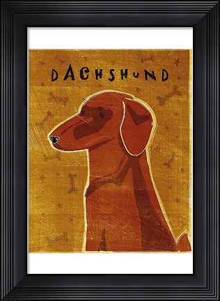 Framed Dachshund (red) Print