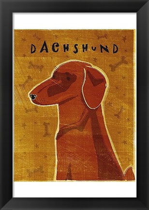 Framed Dachshund (red) Print