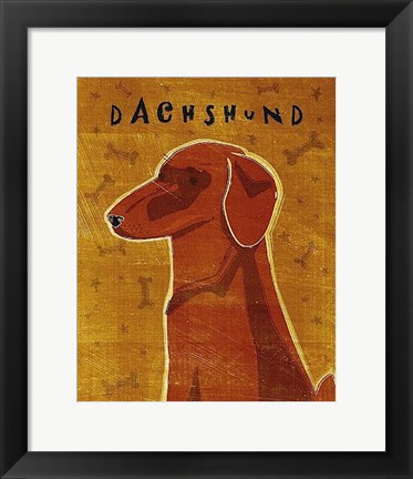 Framed Dachshund (red) Print