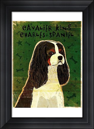 Framed Cavalier King Charles (tri-color) Print