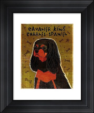 Framed Cavalier King Charles (black and tan) Print