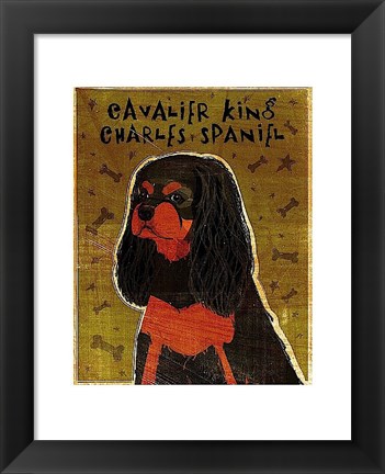 Framed Cavalier King Charles (black and tan) Print