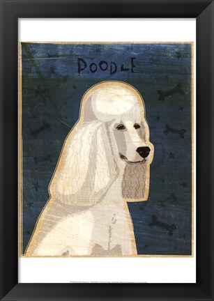 Framed Poodle (white) Print