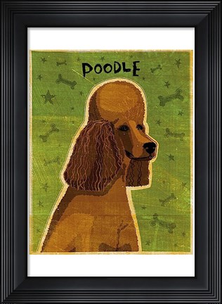 Framed Poodle (brown) Print