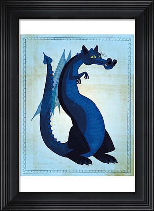 Framed Blue Dragon Print