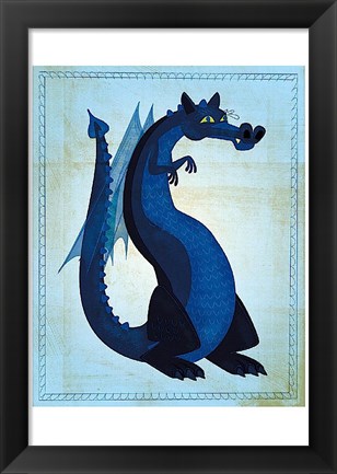 Framed Blue Dragon Print