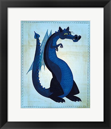 Framed Blue Dragon Print