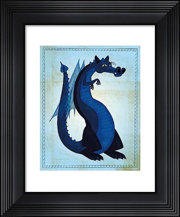 Framed Blue Dragon Print