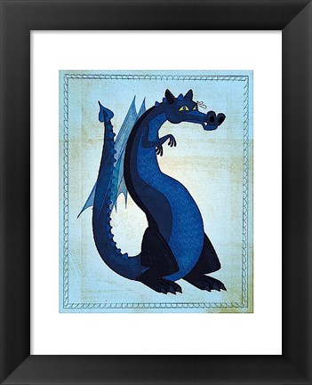 Framed Blue Dragon Print