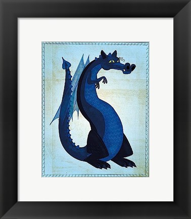 Framed Blue Dragon Print