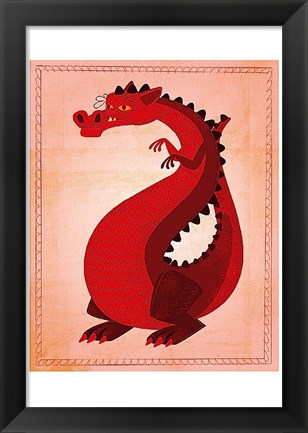 Framed Red Dragon Print