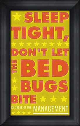 Framed Sleep Tight, Don&#39;t Let the Bedbugs Bite (green &amp; orange) Print