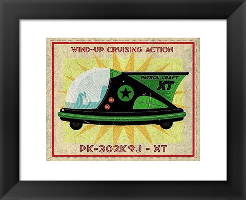 Framed Patrol Craft XT Box Art Tin Toy Print