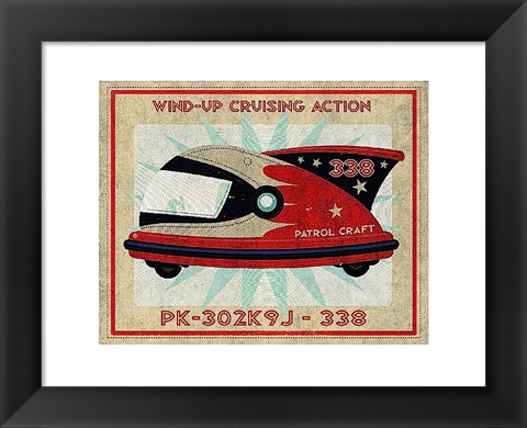 Framed Patrol Craft 338 Box Art Tin Toy Print