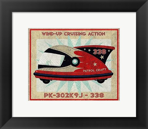 Framed Patrol Craft 338 Box Art Tin Toy Print