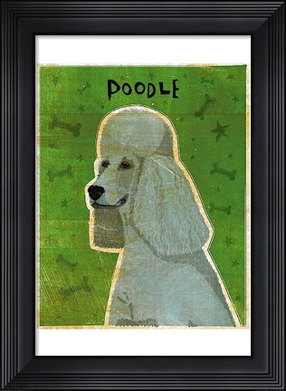 Framed Poodle (grey) Print