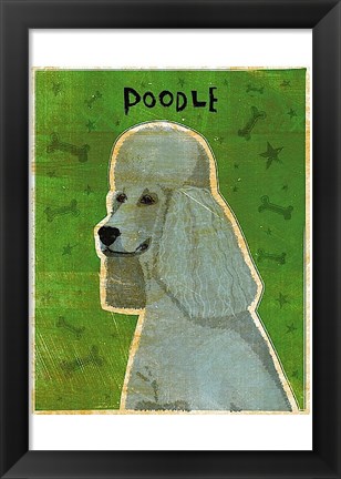 Framed Poodle (grey) Print