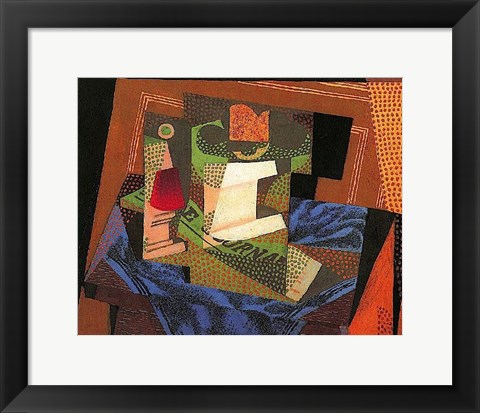 Framed Fruit Bowl on a Tablecloth Print