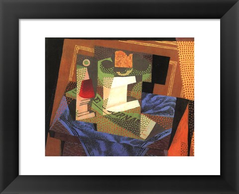 Framed Fruit Bowl on a Tablecloth Print