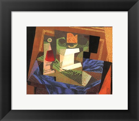 Framed Fruit Bowl on a Tablecloth Print