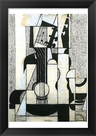 Framed Still Life with Guitar Print