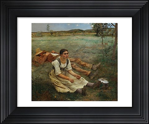 Framed Hay Harvest, 1877 Print