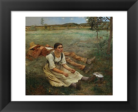 Framed Hay Harvest, 1877 Print