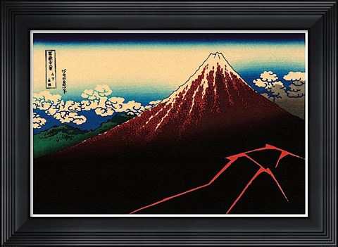 Framed Lightning Below the Summit Print