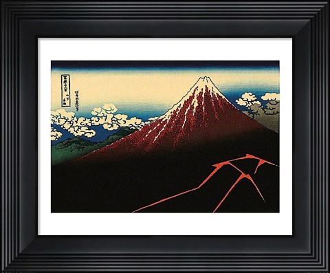Framed Lightning Below the Summit Print