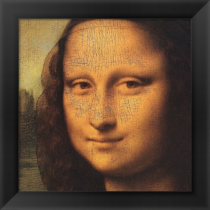 Framed Mona Lisa (detail) Print