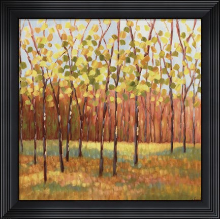 Framed Yellow and Green Trees (center) Print