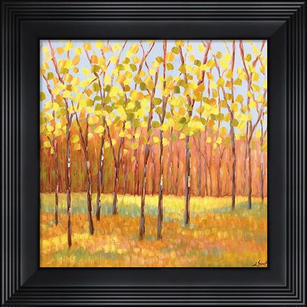 Framed Yellow and Green Trees (center) Print