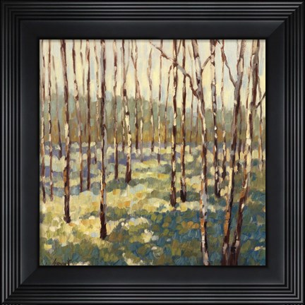 Framed Trees in Blue Green Print