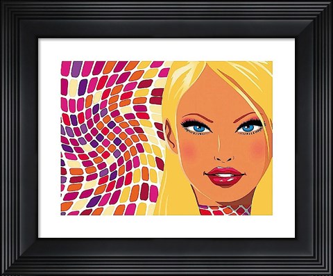 Framed Retro Cubes Print