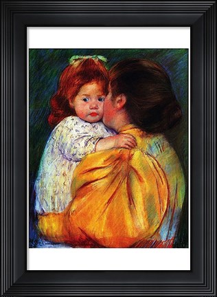 Framed Maternal Kiss 1896 Print