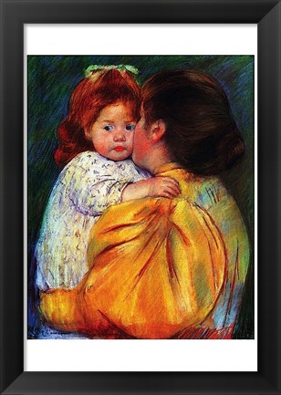 Framed Maternal Kiss 1896 Print