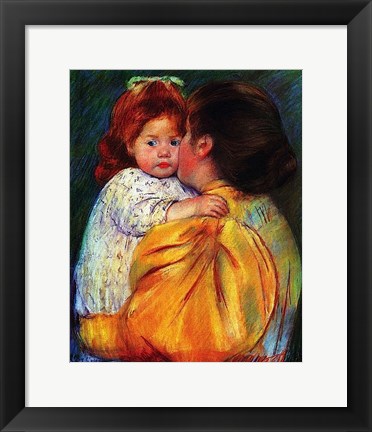 Framed Maternal Kiss 1896 Print