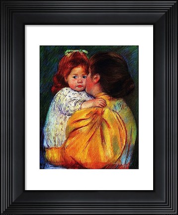 Framed Maternal Kiss 1896 Print