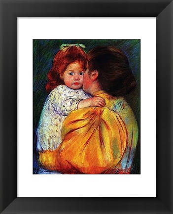 Framed Maternal Kiss 1896 Print