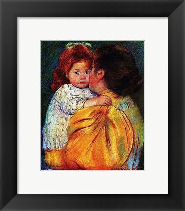 Framed Maternal Kiss 1896 Print