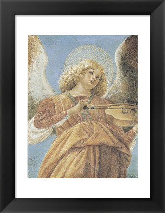 Framed Angel with Violin Print