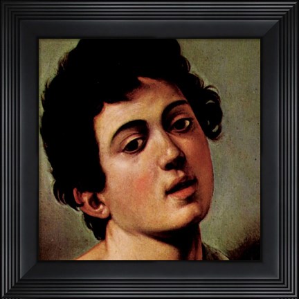 Framed Boy with a Basket of Fruit (detail) Print