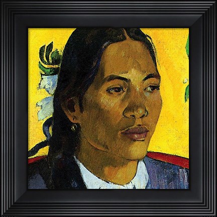 Framed Woman With Flower (detail) Print