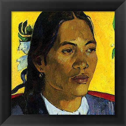 Framed Woman With Flower (detail) Print