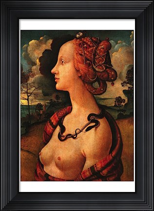 Framed Portrait of Simonetta Vespucci,  c. 1480 Print