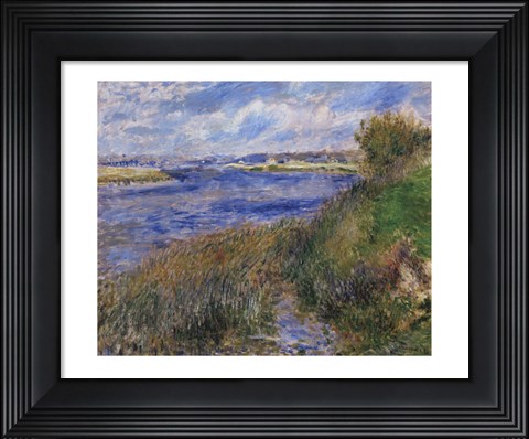 Framed La Seine a Champrosay - Banks of the Seine River at Champrosay, 1876 Print