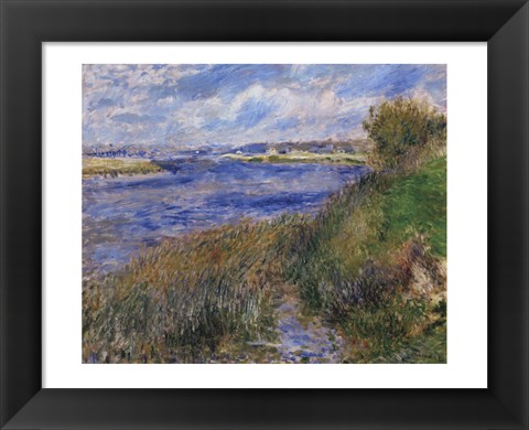 Framed La Seine a Champrosay - Banks of the Seine River at Champrosay, 1876 Print