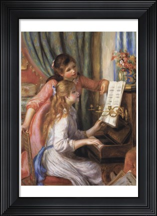 Framed Two Young Girls at the Piano Print