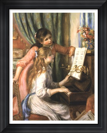 Framed Two Young Girls at the Piano Print