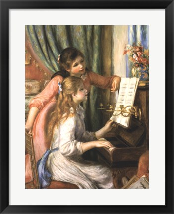 Framed Two Young Girls at the Piano Print